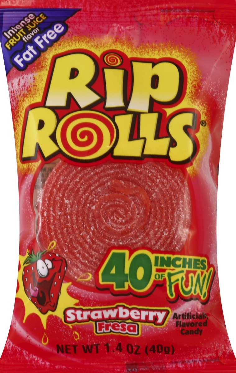 slide 2 of 5, Rip Rolls Candy, Strawberry, 1.4 oz