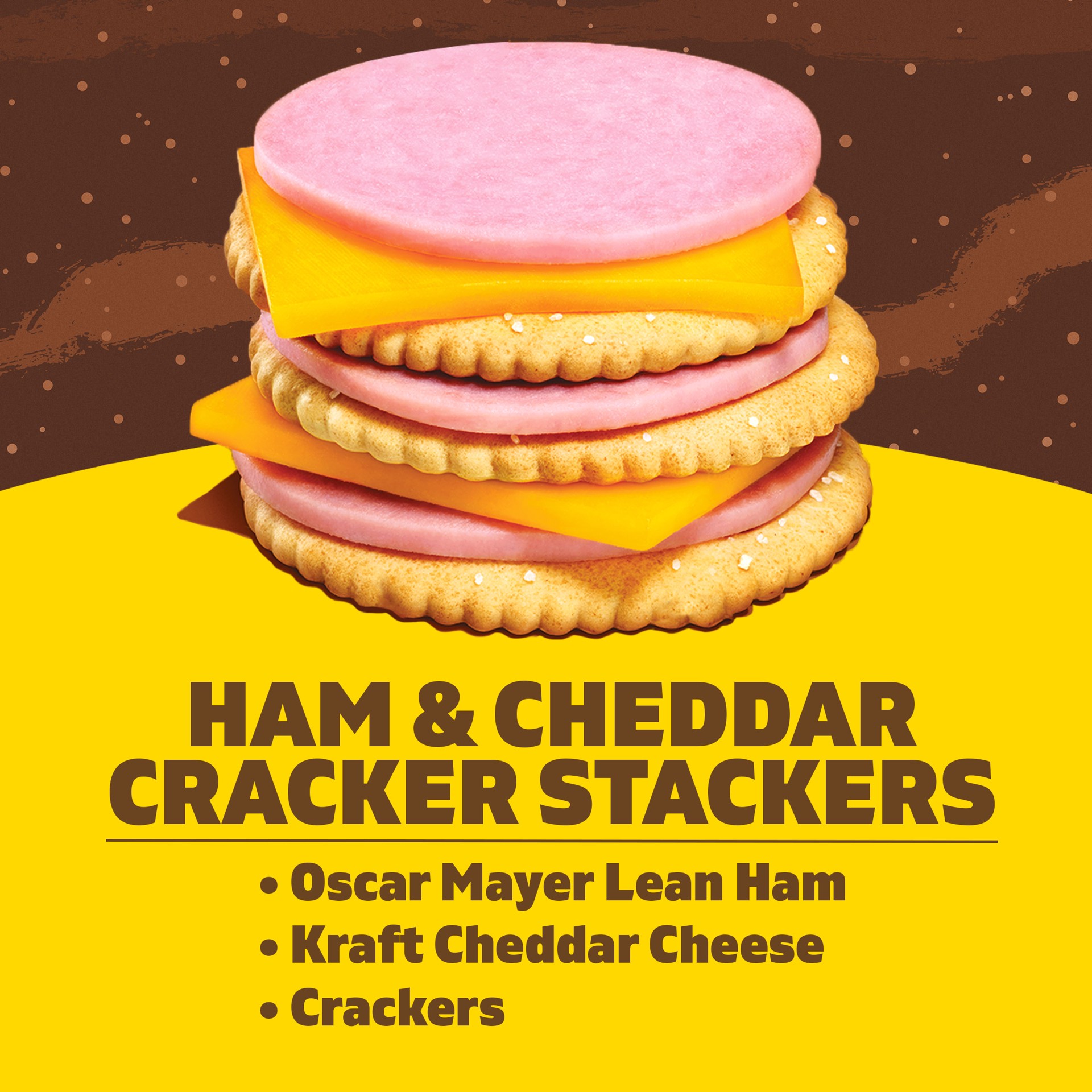 slide 5 of 5, Lunchables Ham and Cheddar Cracker Stackers, 3.2 oz Tray, 3.2 oz