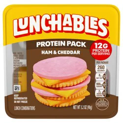 Lunchables Ham & Cheddar Cracker Stackers Snack Kit, 3.2 oz Tray