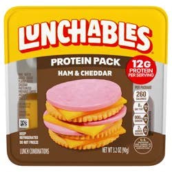 Lunchables Ham & Cheddar Cracker Stackers Snack Kit, 3.2 oz Tray