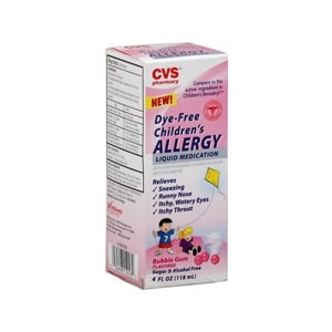 slide 1 of 1, CVS Pharmacy Cvs Children's Allergy Dye-Free Medication Bubble Gum Flavored, 4 oz