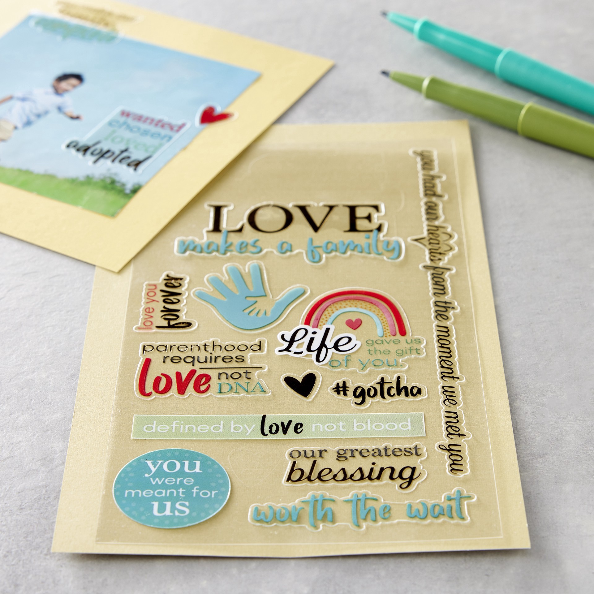 slide 2 of 4, Baby Adoption Stickers By Recollections, 3.875 in x 6.875 in