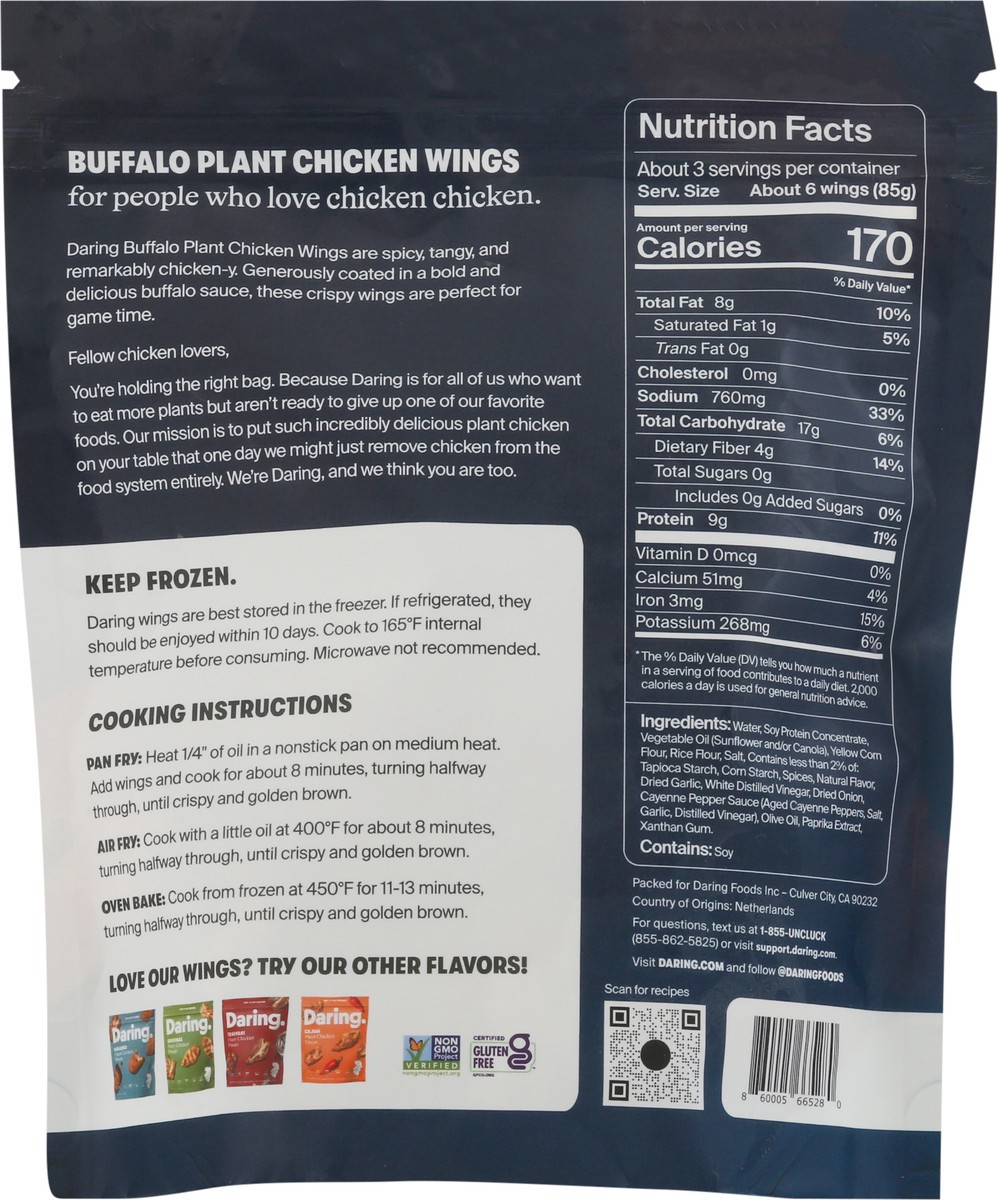 slide 3 of 9, Daring Plant Based Buffalo Chicken Wings, 8 oz