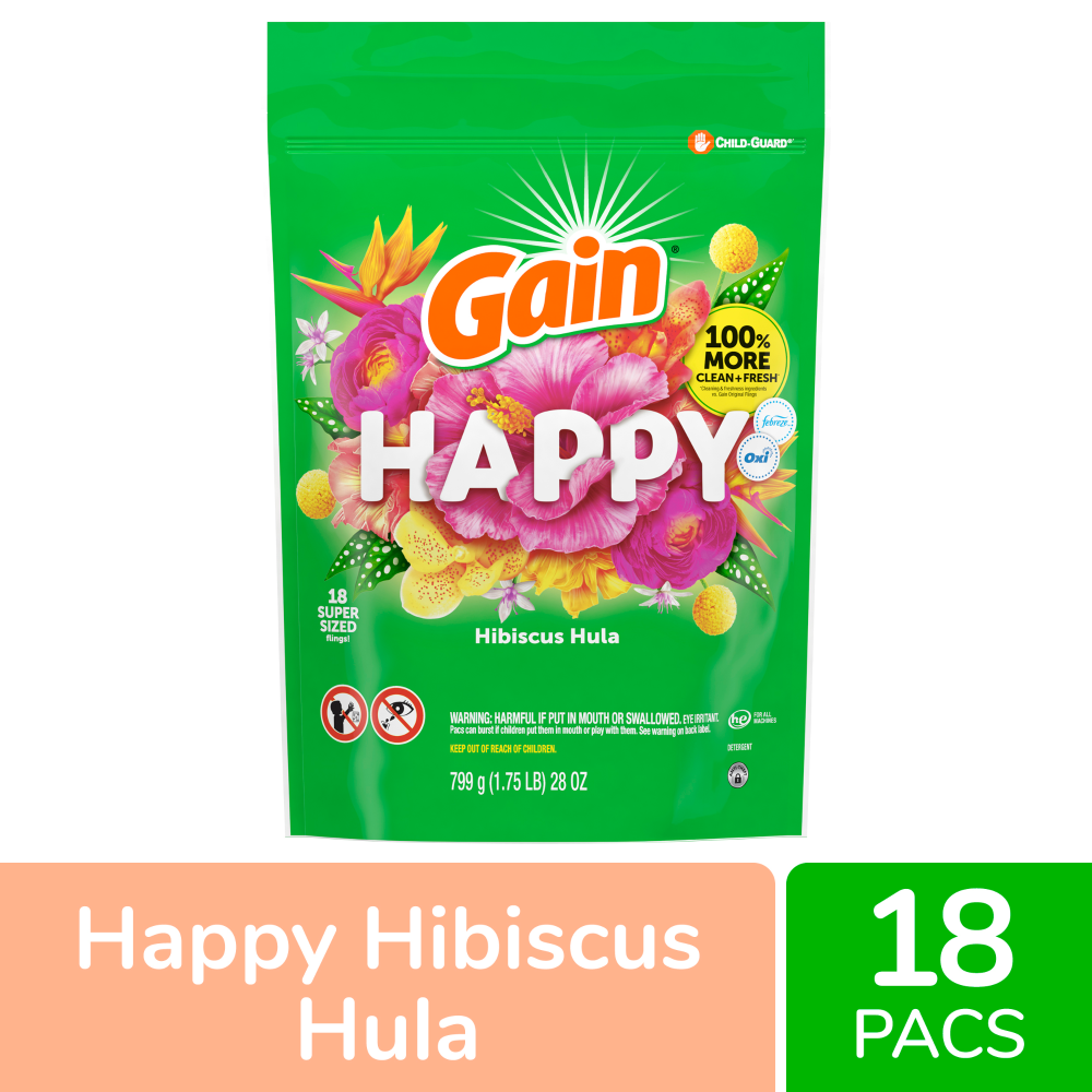 slide 4 of 6, Gain Hibiscus Super Flings 18Ct, 28 oz