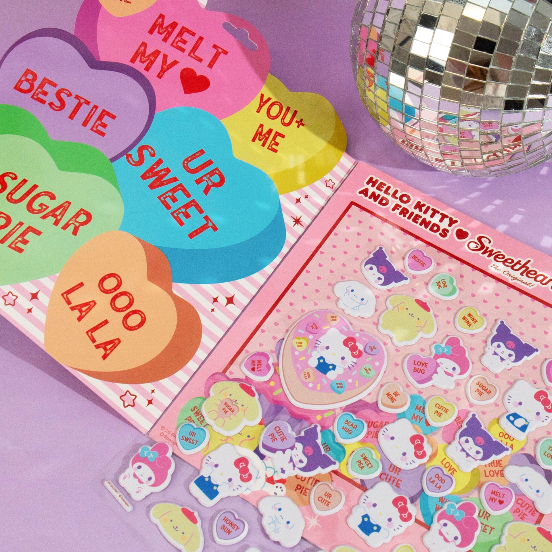 slide 4 of 5, Hello Kitty & Friends X Sweethearts Puffy Sticker Playset, 2 hello kitty play scenes
