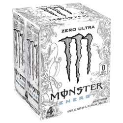 Monster Energy Zero Ultra Energy Drink 4 - 16 fl oz Cans