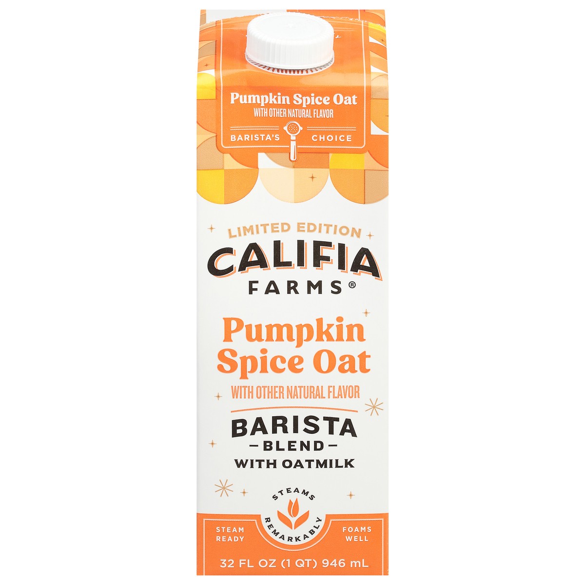 slide 1 of 9, Califia Farms Pumpkin Spice Oat Barista Blend with Oatmilk 32 fl oz, 32 oz