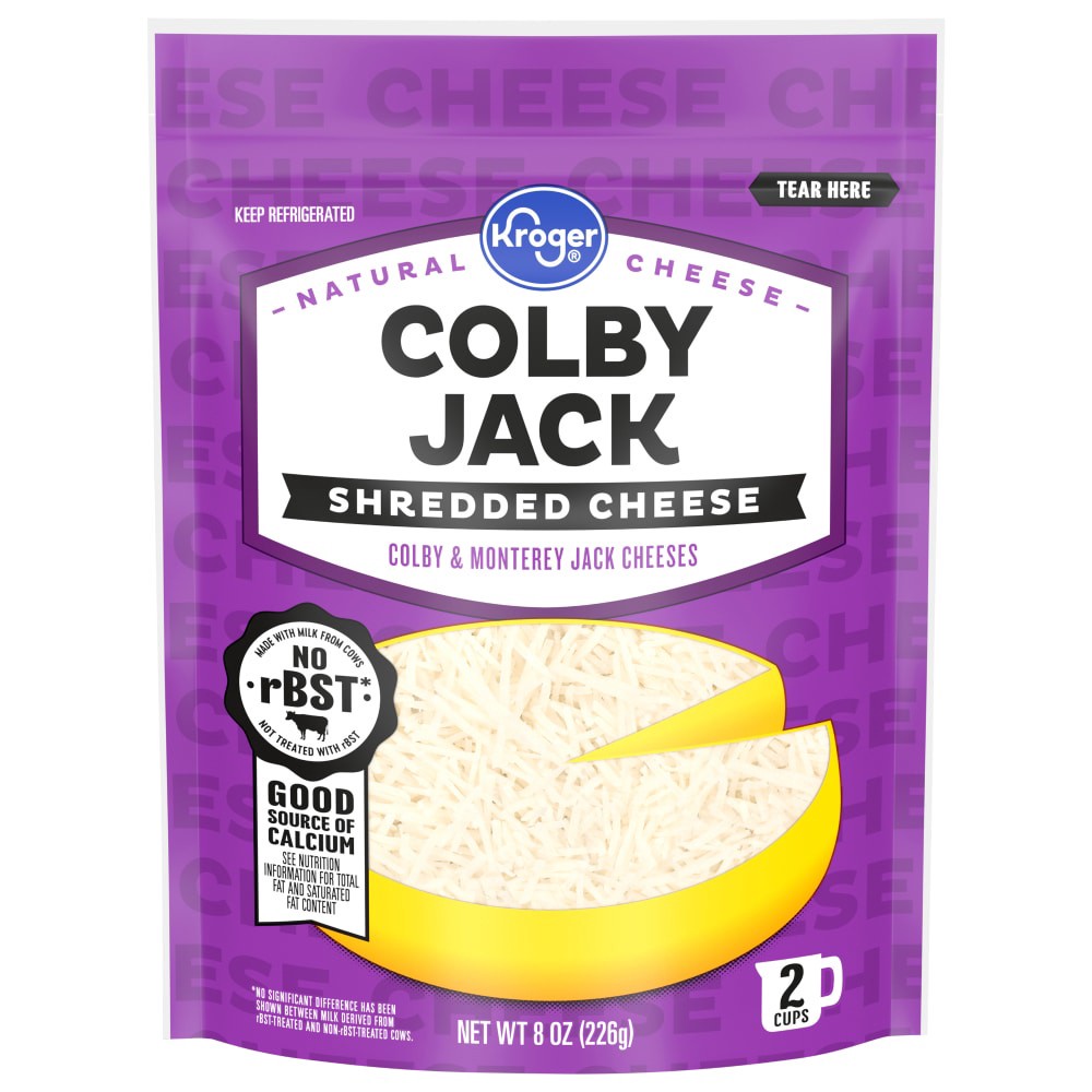 slide 1 of 2, Kroger Colby Jack Finely Shredded Cheese, 8 oz