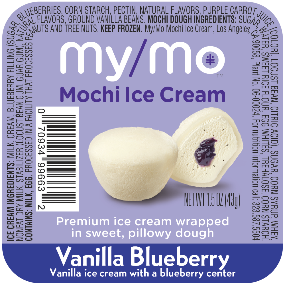 slide 1 of 1, My/Mo Ice Cream Vanilla Blueberry Mochi, 1.5 oz