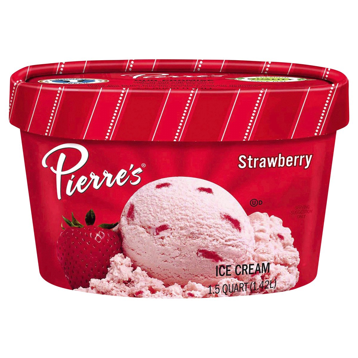 slide 1 of 9, Pierre's Pierres Strawberry Ice Cream, 48 fl oz