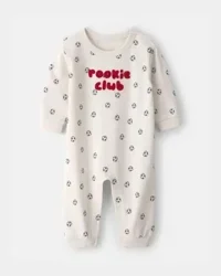 Baby Rookie Club French Terry Jumpsuit - Cream - 12M