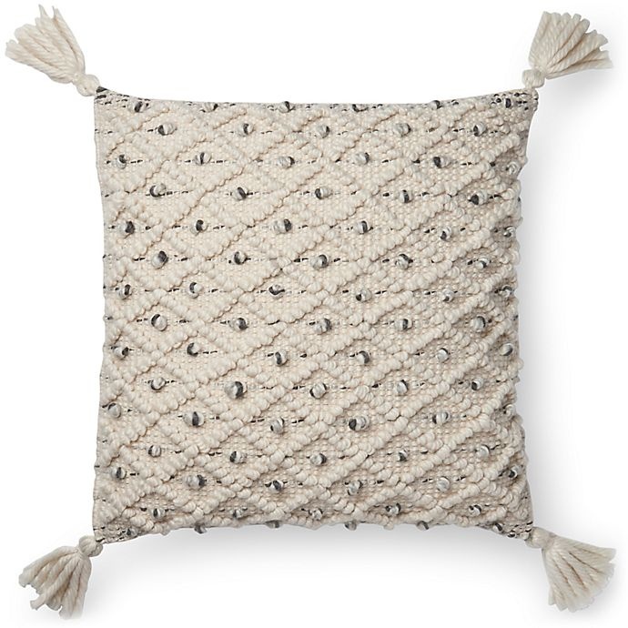 slide 1 of 2, Magnolia Home By Joanna Gaines Magnolia Home Jana Square Throw Pillow - Ivory/Black, 1 ct