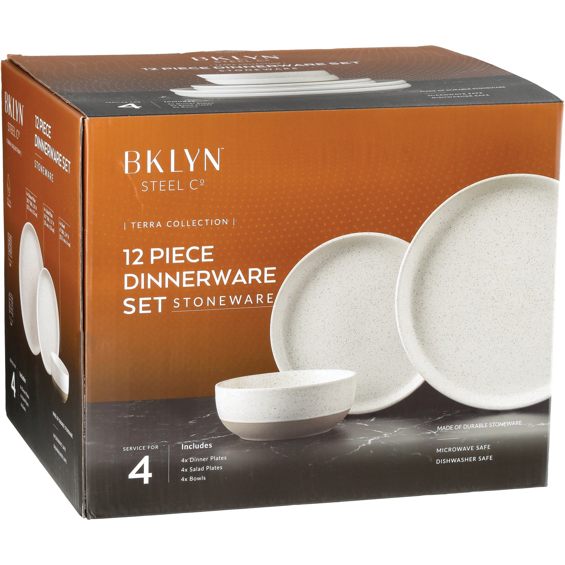 slide 1 of 1, Brooklyn Steel Co. Terra Collection Stoneware Dinnerware Set, 12 ct