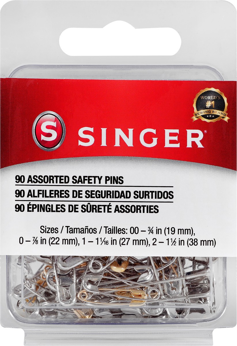 slide 2 of 3, SINGER Assorted Sized Safety Pins, 90 Count, 90 ct