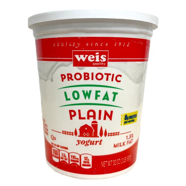 slide 1 of 1, Plain Probiotic Lowfat Yogurt, 32 oz