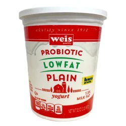 Weis Quality Plain Probiotic Lowfat Yogurt