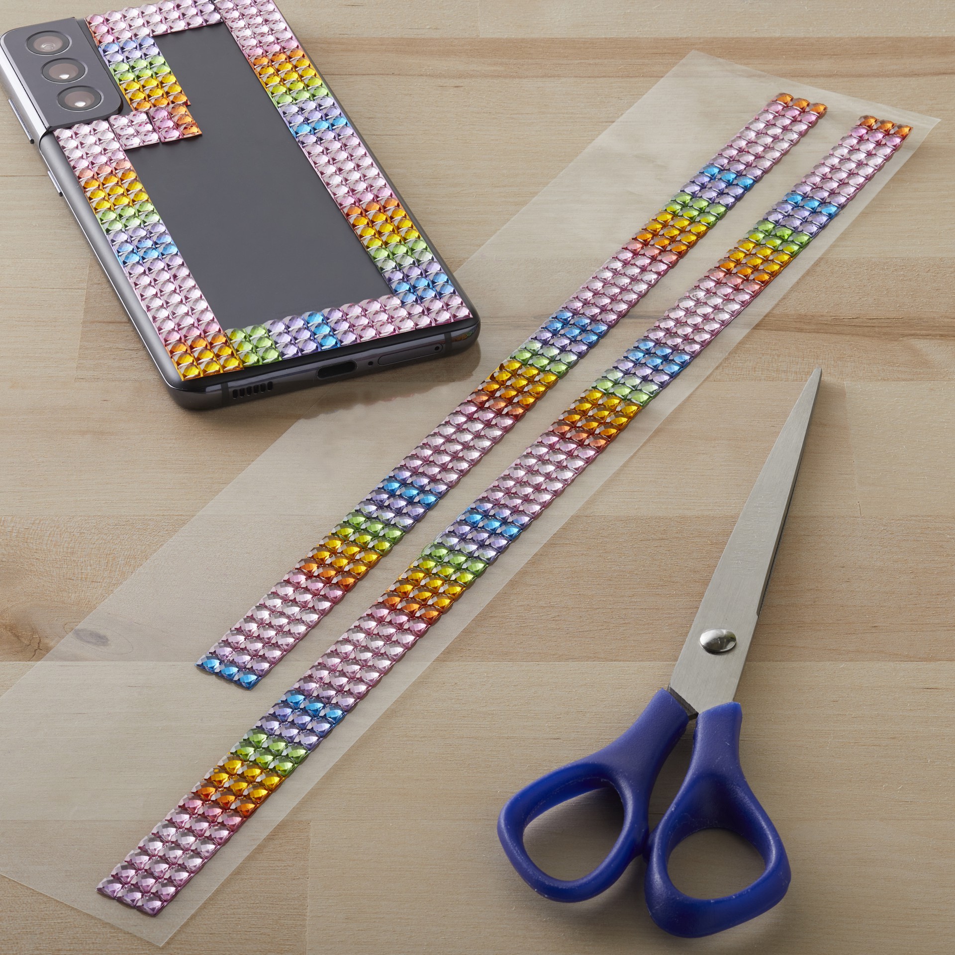 slide 5 of 6, Rainbow Border Bling Stickers By Recollections, 12 in x 0.5 in