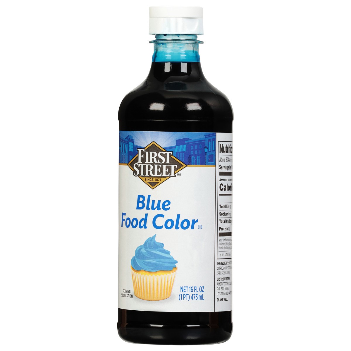 slide 4 of 4, First Street Blue Food Color, 16 oz