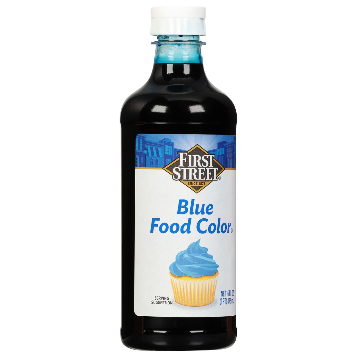 slide 3 of 4, First Street Blue Food Color, 16 oz