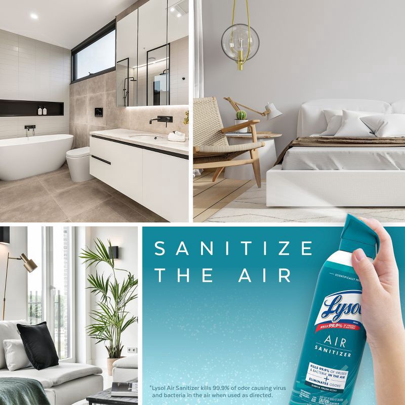 slide 3 of 4, Lysol Air Sanitizer Spray - Simple Fresh - 10oz/2ct, 2 ct; 10 oz