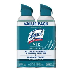 Lysol Air Sanitizer Spray - Simple Fresh - 10oz/2ct
