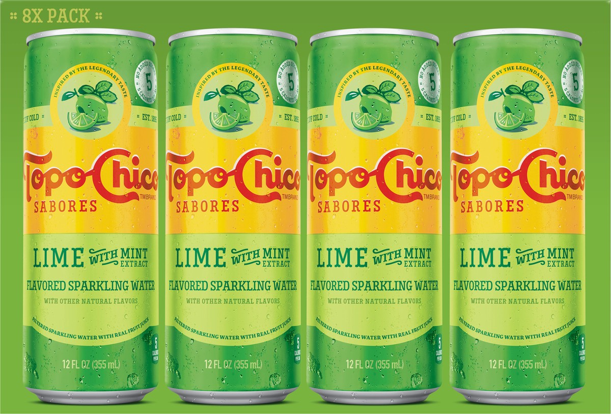 slide 10 of 10, Topo Chico Sabores Lime With Mint Extract Cans- 8 ct, 8 ct; 12 oz