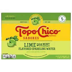 Topo Chico Sabores Lime With Mint Extract Cans- 8 ct