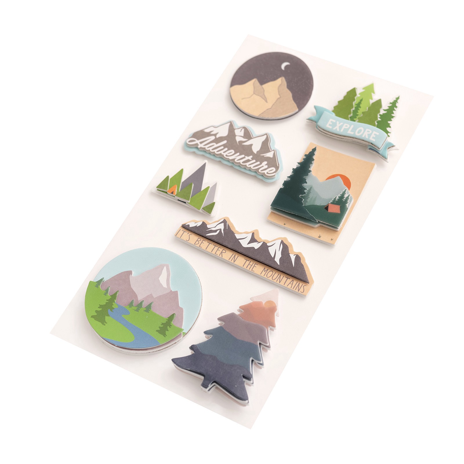 slide 4 of 4, Mountains Dimensional Stickers By Recollections, 3.75 in x 6.75 in