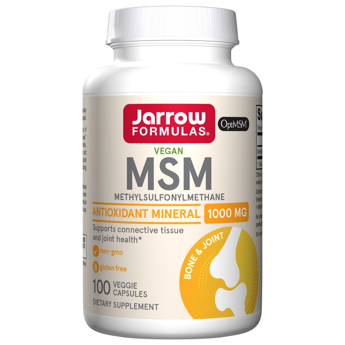 slide 1 of 1, Jarrow Formulas MSM 1000 mg - 100 Veggie Capsules - Methylsulfonylmethane - Source of Sulfur -  Dietary Supplement Supports & Strengthens Joints - Up to 100 Servings , 100 ct