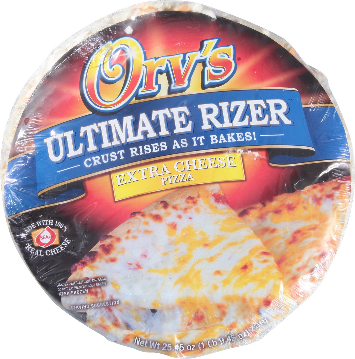 slide 4 of 9, Orv's Ultimate Rizer Extra Cheese Pizza 22.77 oz, 25.45 oz