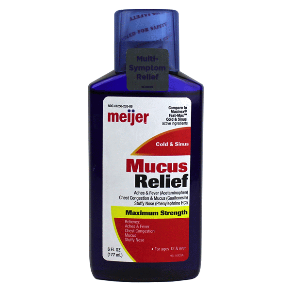 slide 1 of 1, Meijer Maximum Strength Mucus Relief, 6 oz