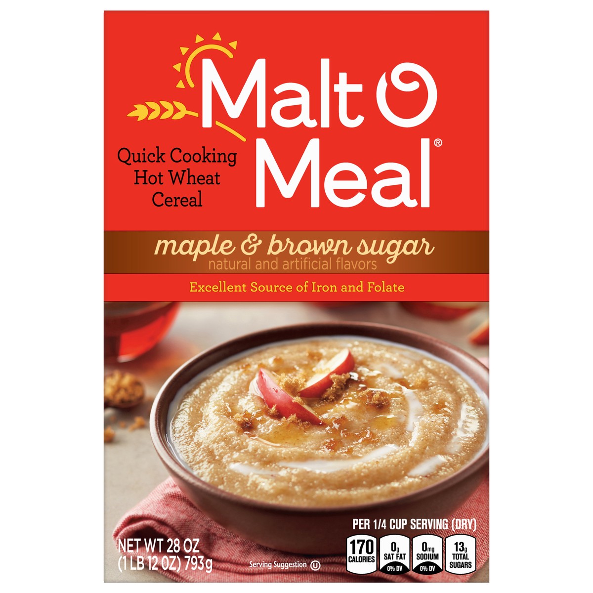 slide 1 of 8, Malt-O-Meal Maple & Brown Sugar Cereal 28 oz, 28 oz
