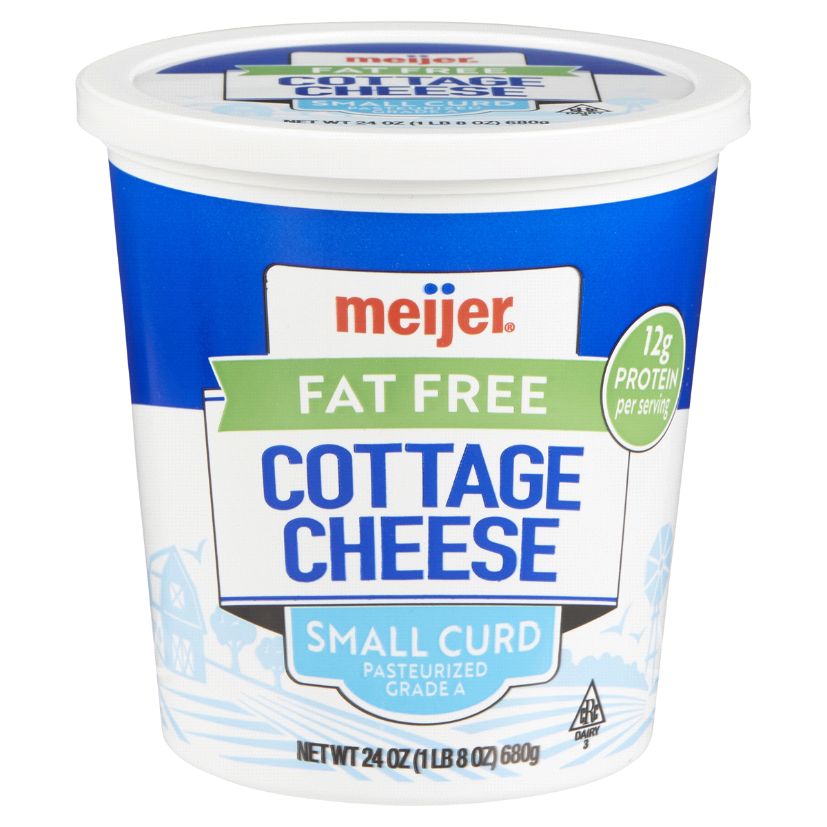 slide 1 of 1, Meijer Fat Free Cottage Cheese, 24 oz