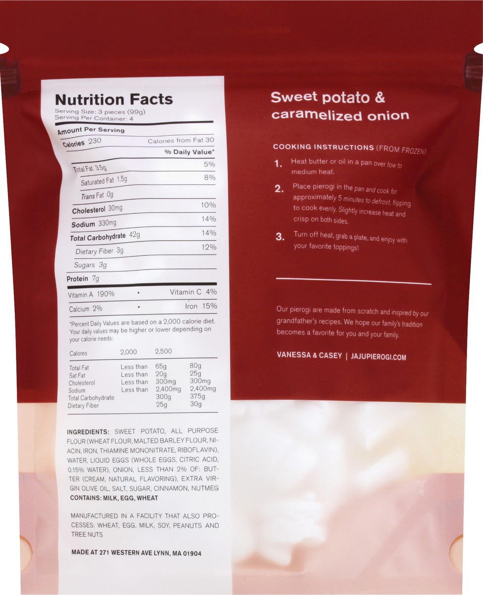 slide 5 of 10, JaJu Pierogi Sweet Potato & Caramelized Onion Polish Dumplings 12 ea, 12 ct