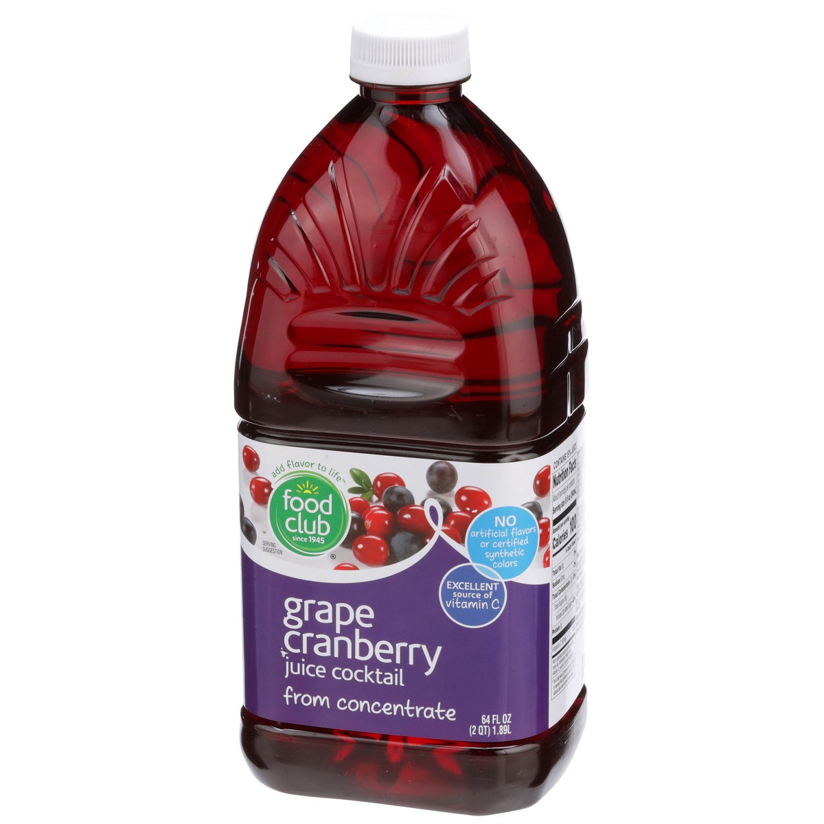 slide 6 of 9, Food Club Grape Cranberry Juice Cocktail - 64 fl oz, 64 fl oz