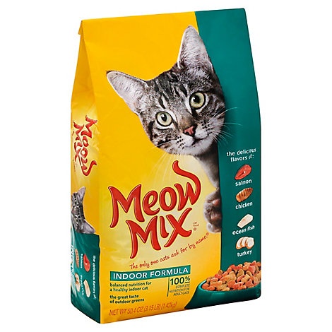 slide 1 of 1, Meow Mix Cat Food Dry Indoor Formula, 50.4 oz