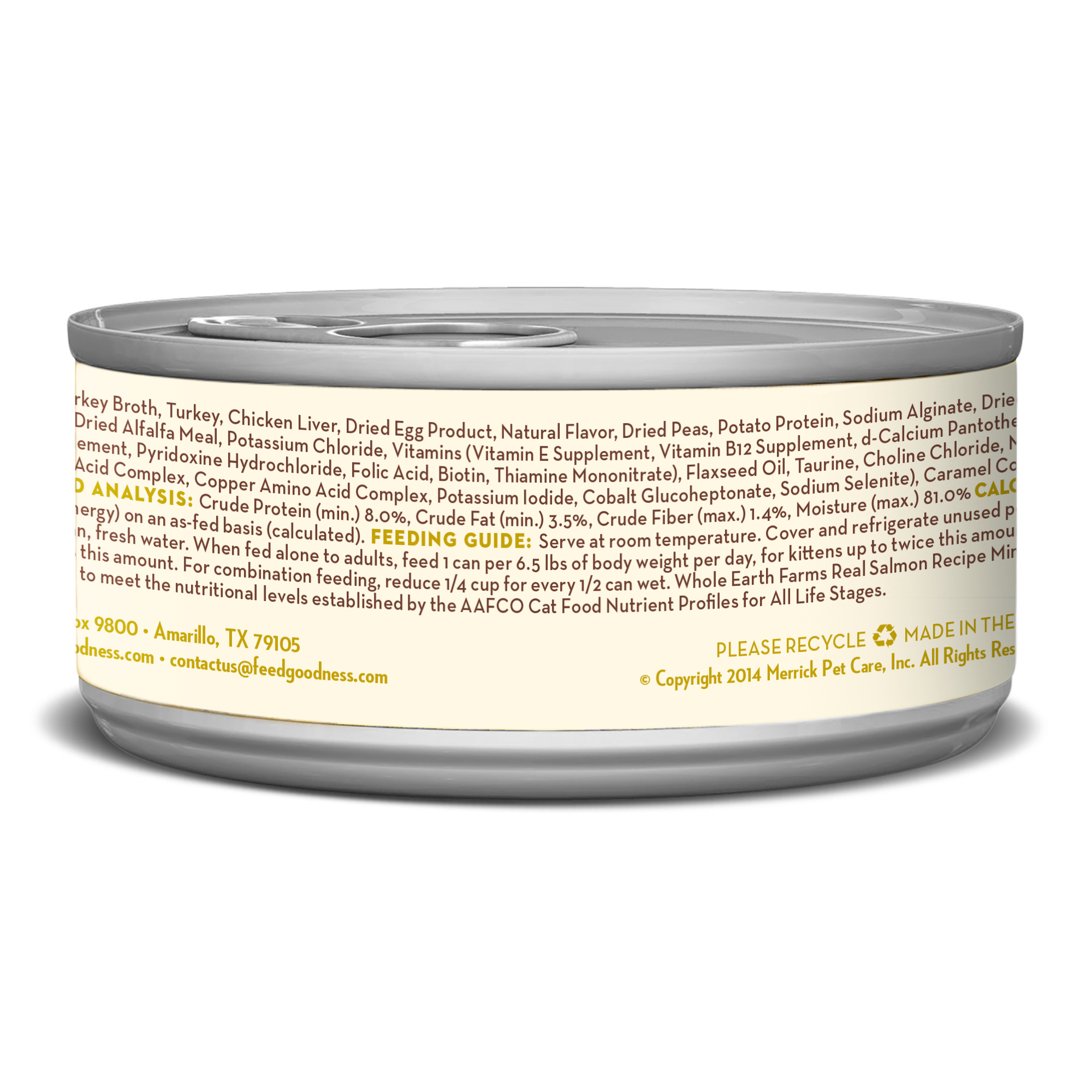 slide 2 of 2, Whole Earth Farms Grain Free Real Salmon Recipe Wet Cat Food - 5 oz Can, 5 oz