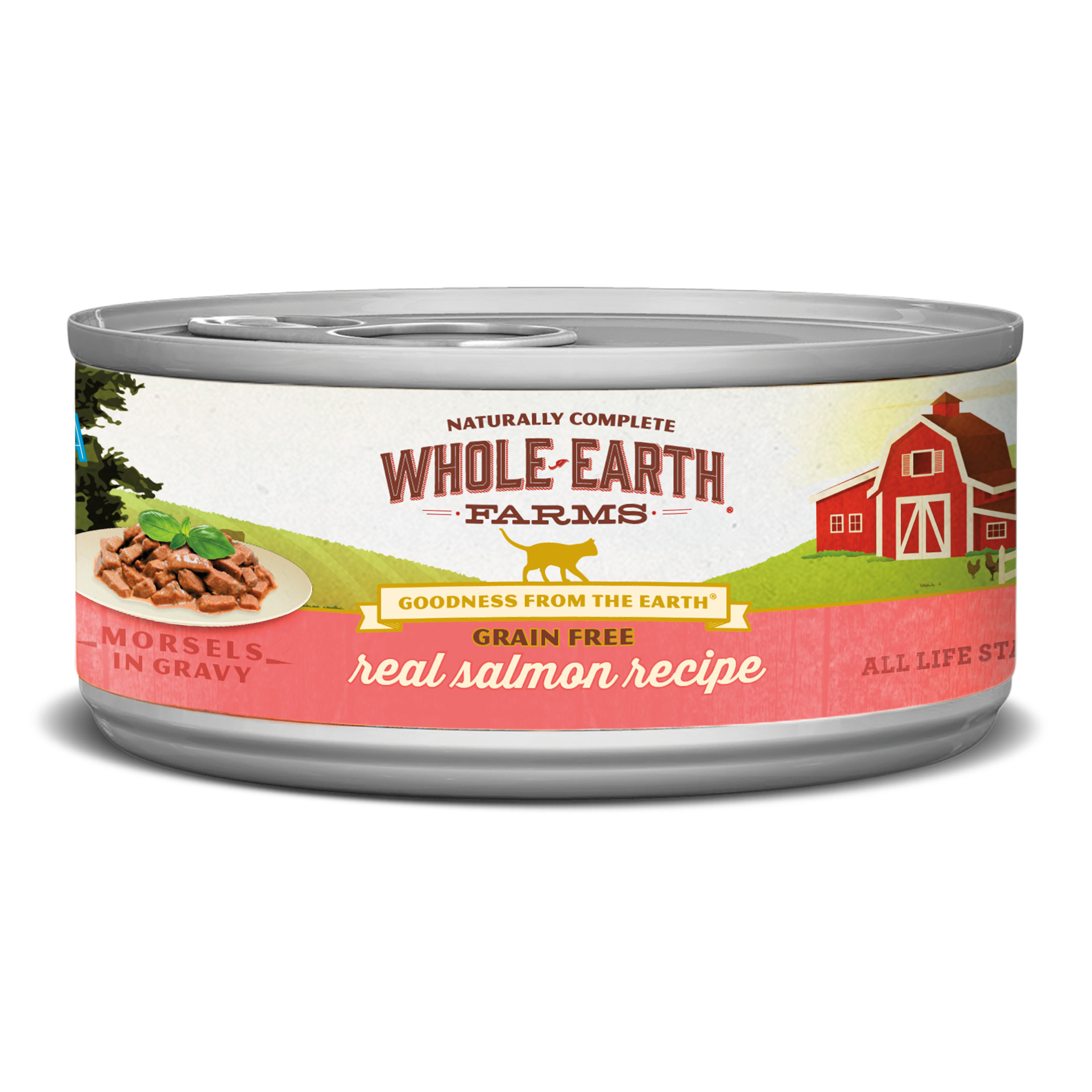 slide 1 of 2, Whole Earth Farms Grain Free Real Salmon Recipe Wet Cat Food - 5 oz Can, 5 oz