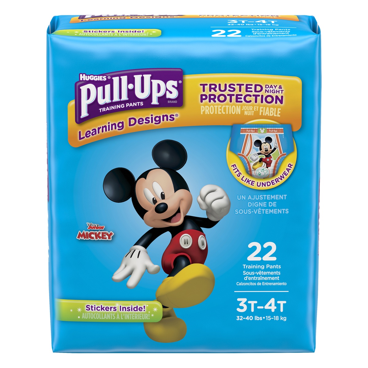 slide 1 of 3, Huggies Training Pants, Disney Junior Mickey, 3T-4T (32-40 lbs), 22 ct