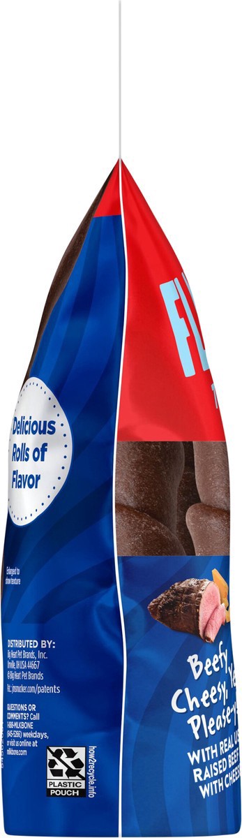 slide 7 of 13, Milk-Bone Flavor Rolls Beefy Cheesy, Yes Please-y! Rawhide Free Dog Treat With Beef, 5-Count Bag, 11 oz