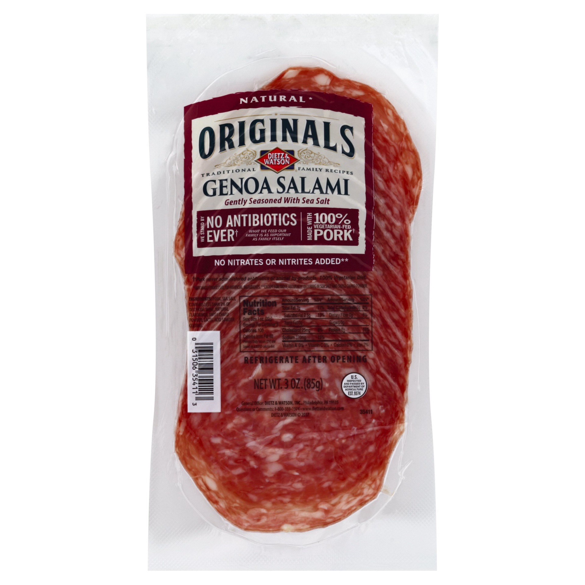 slide 1 of 9, Dietz & Watson Uncured Genoa Salami 3 oz, 3 oz