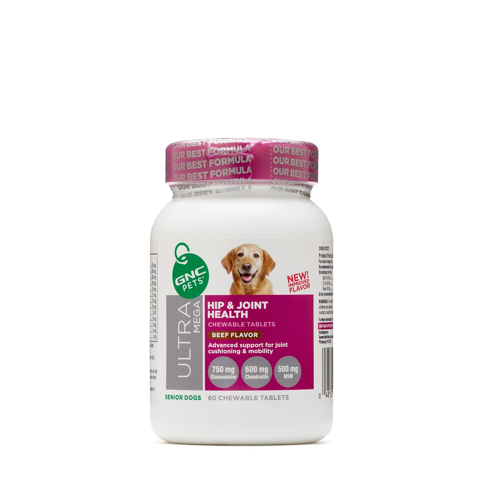 slide 1 of 1, GNC Pets Ultra Mega Hip and Joint Health - Senior Dogs - Beef Flavor, 60 ct