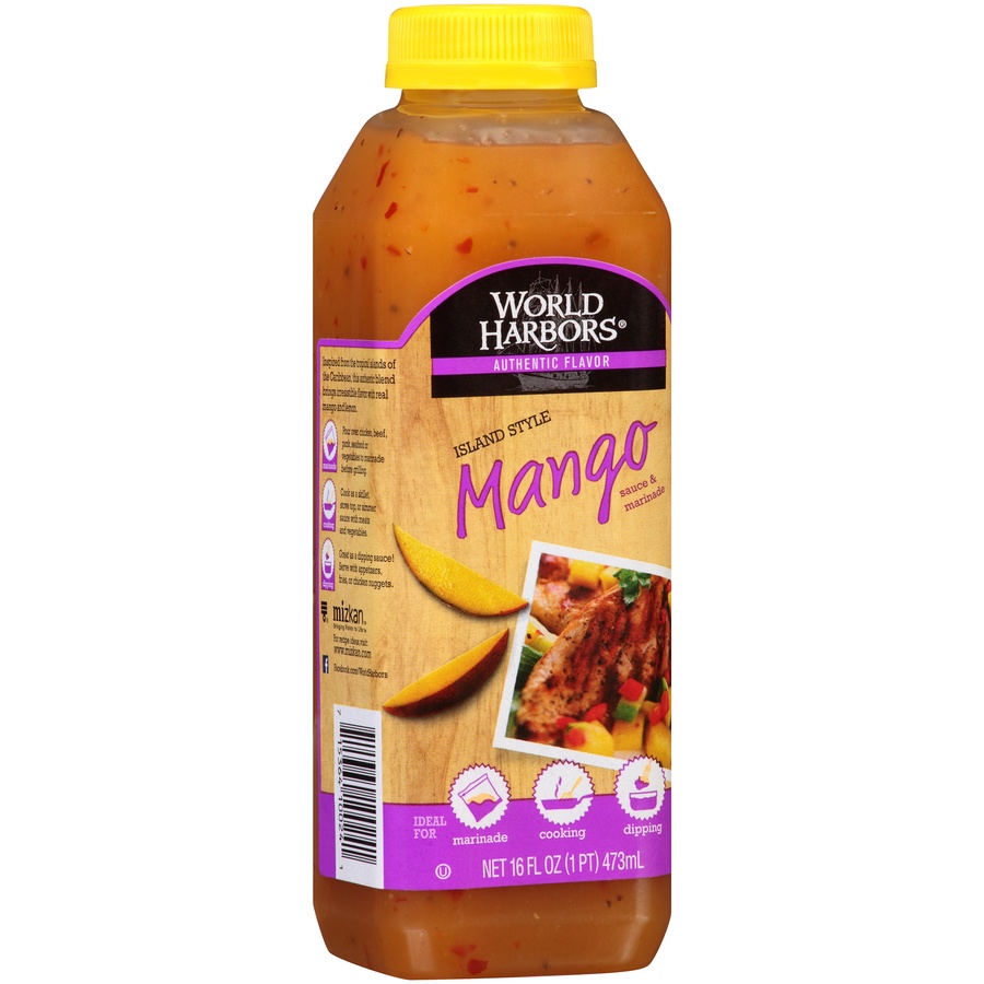 slide 2 of 8, World Harbors Island Style Mango Sauce & Marinade, 18 oz