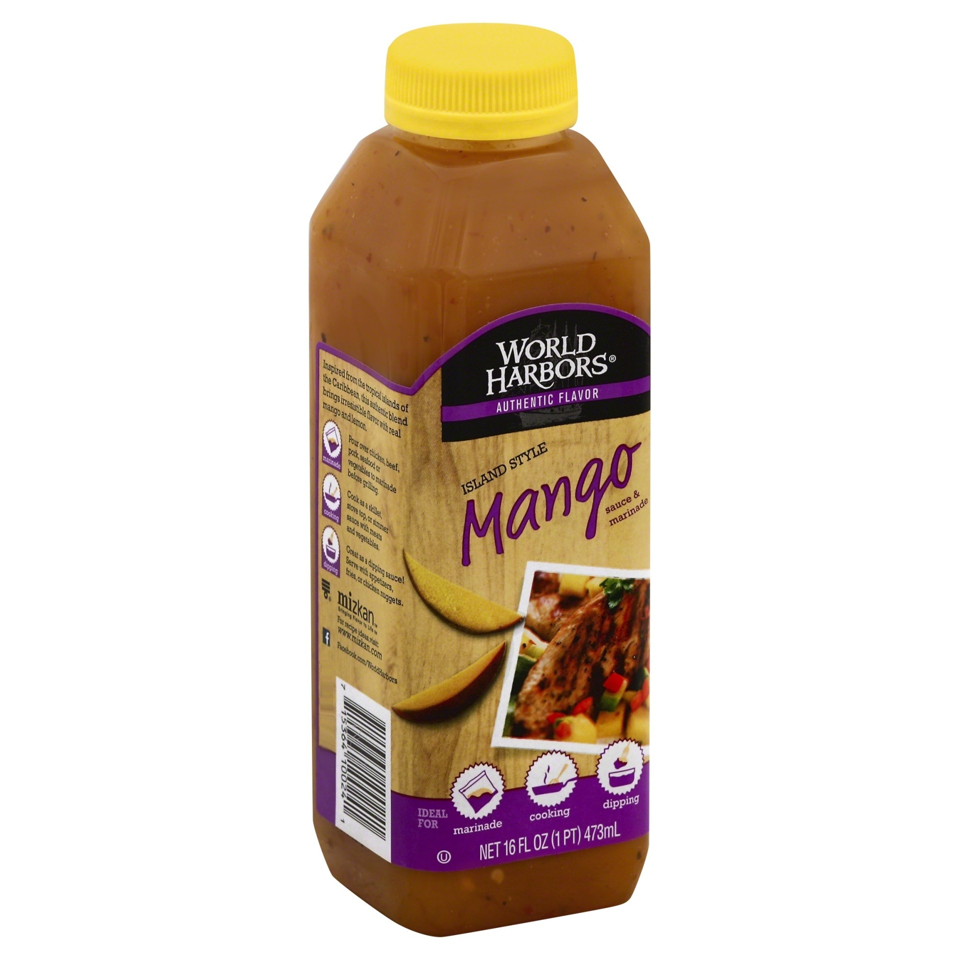 slide 1 of 8, World Harbors Island Style Mango Sauce & Marinade, 18 oz