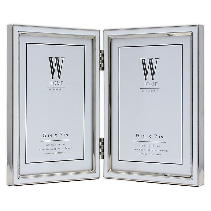 slide 1 of 1, W Home 2-Photo Enamel Picture Frame - White, 5 in x 7 in