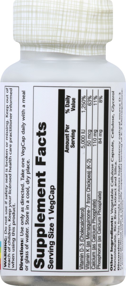 slide 3 of 7, Solaray Vitamin D3 125 Mcg & Vitamin K2 50 Mcg, 60 ct