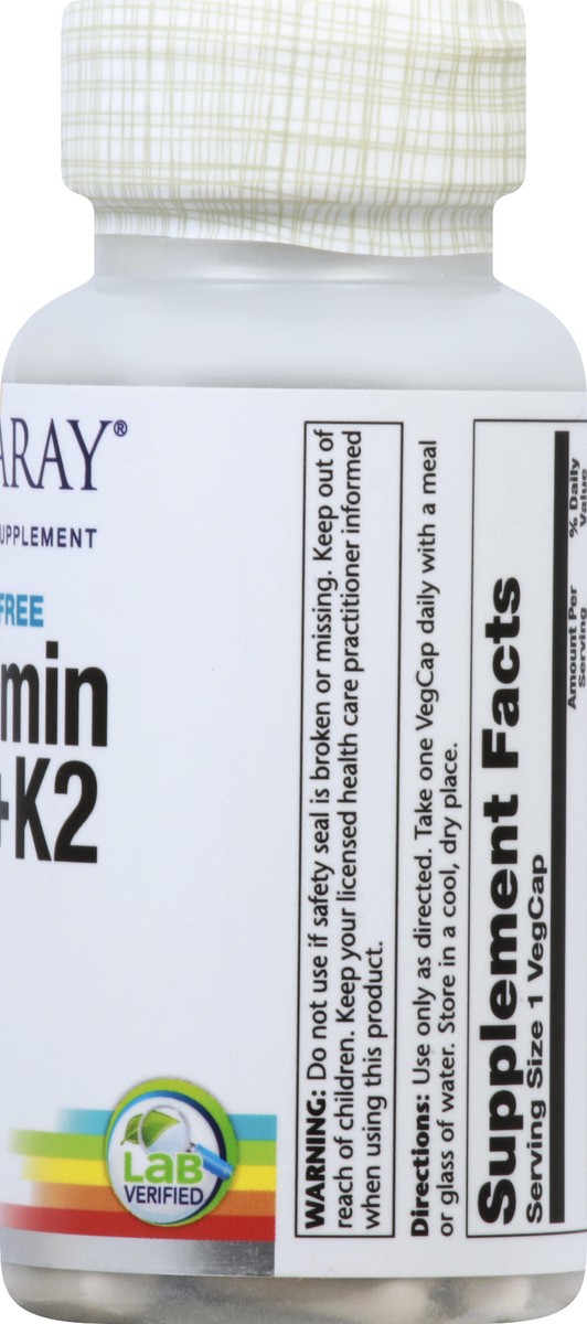 slide 6 of 7, Solaray Vitamin D3 125 Mcg & Vitamin K2 50 Mcg, 60 ct