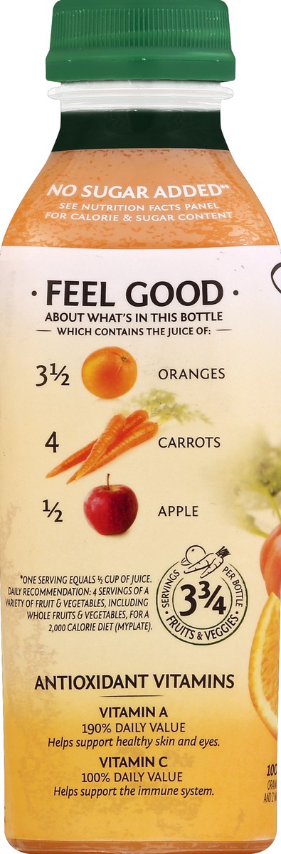 slide 2 of 4, Bolthouse Farms Orange + Carrot 100% Fruit & Vegetable Juice - 15.2 fl oz, 15.2 fl oz