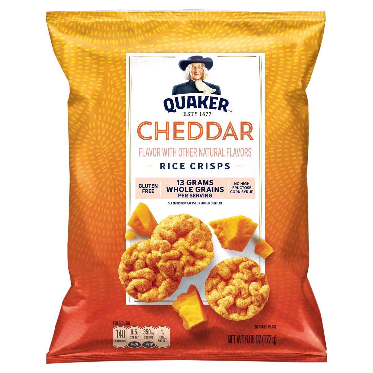 slide 1 of 4, Quaker Popped Cheddar Cheese Rice Crisps, 6.06 oz
