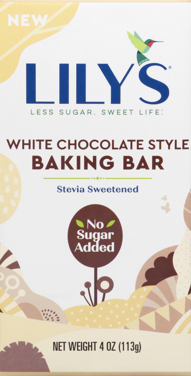 slide 2 of 9, Lily's White Chocolate Style Baking Bar 4 oz, 4 oz